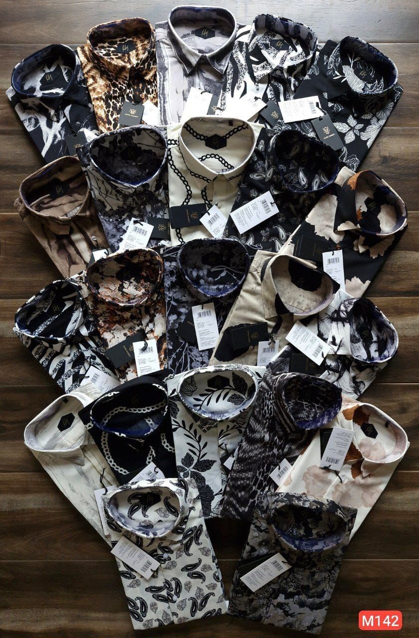 Rare Rabbit Premium Quality Nylon Viscous Printed Fabric Collar Neck Full Sleeve Men&#39;s Shirt - 66 Pc