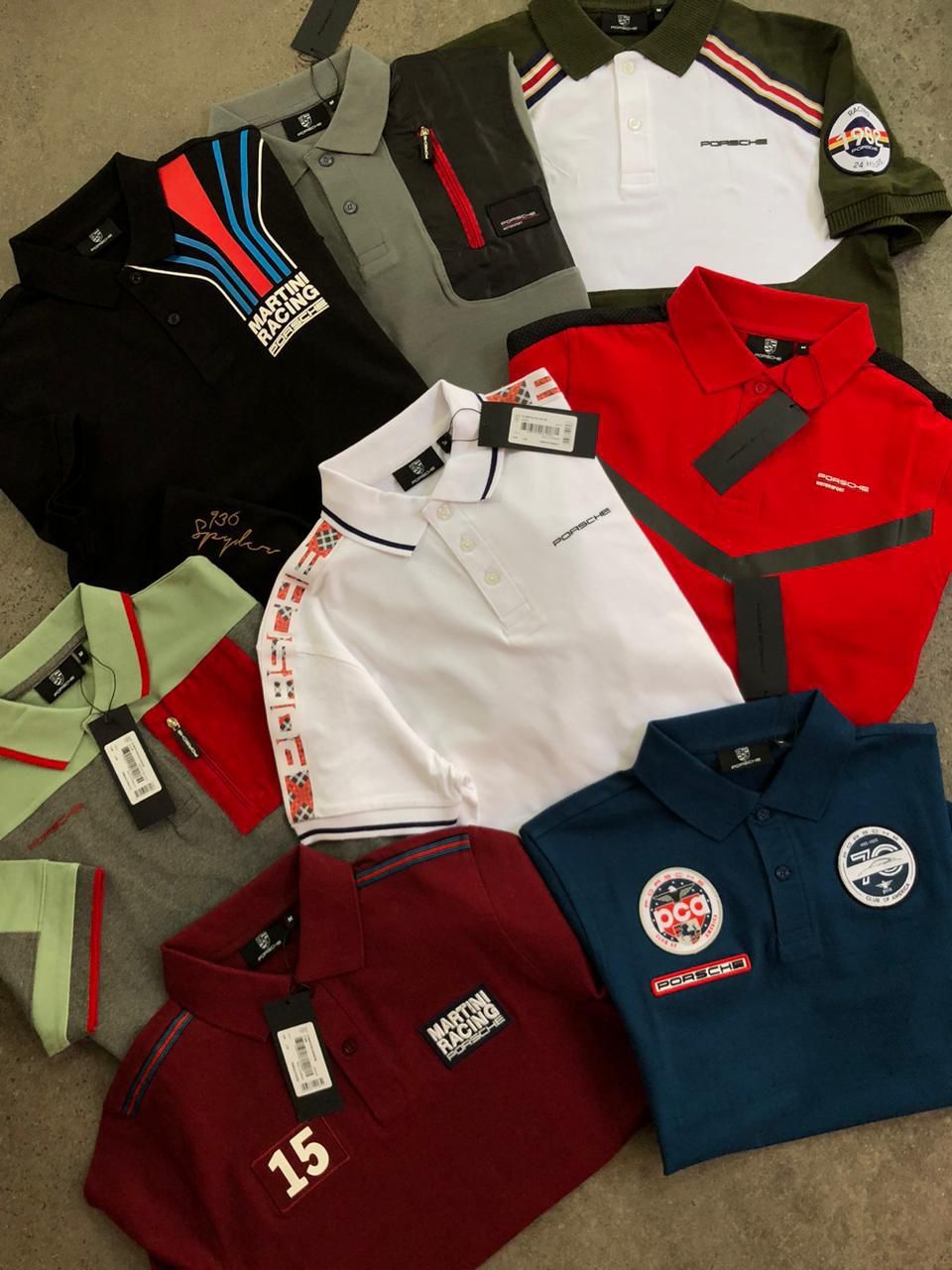 ​Porsche Premium Quality Lycra Collar Neck Half Sleeve Men&#39;s Polo T-shirt - 70 Pc