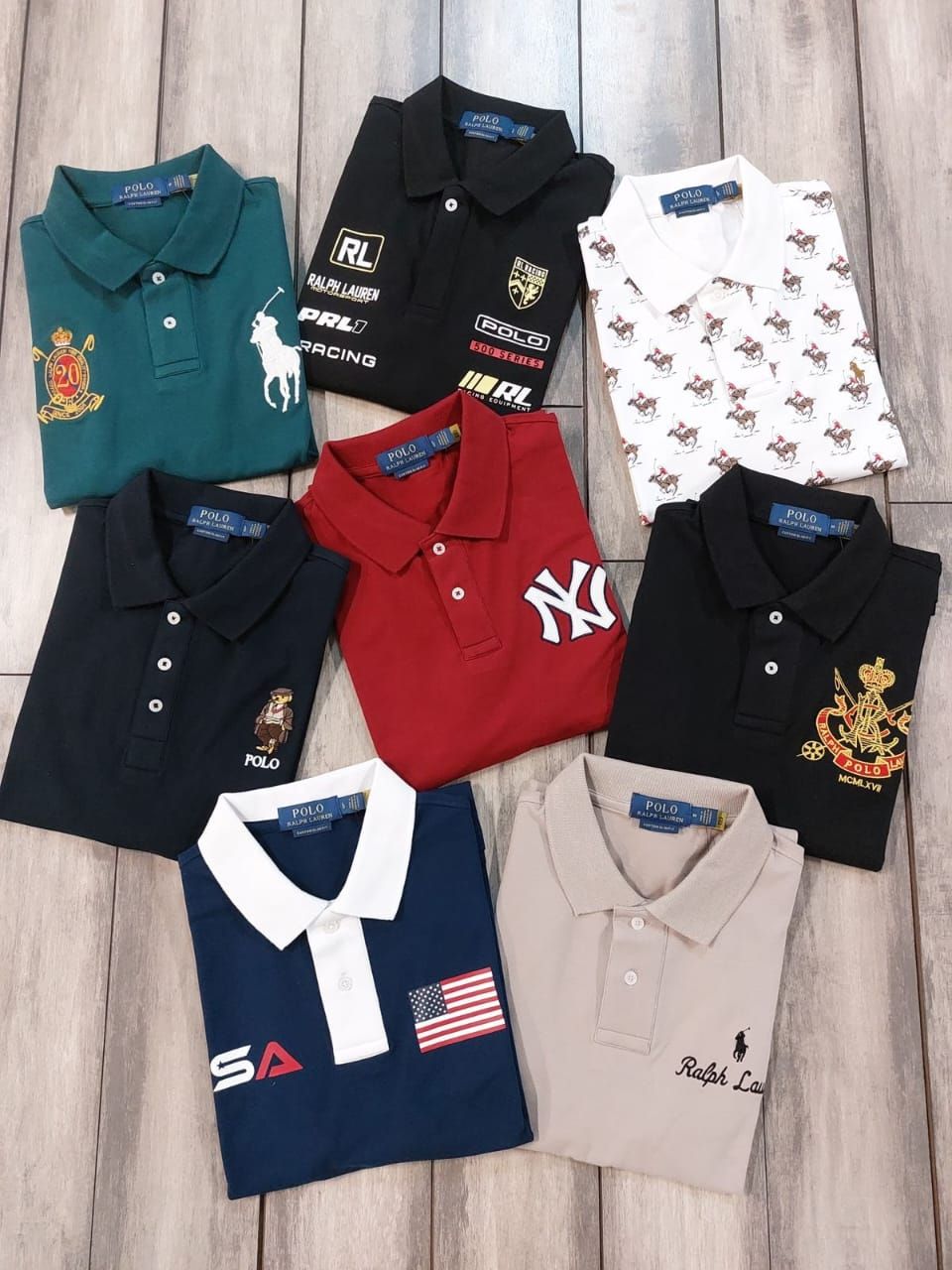 Ralph Lauren Premium Quality Collar Neck Half Sleeve Men’s Polo T-Shirts - 60 Pc