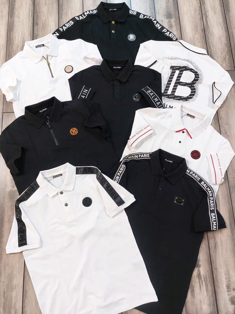 Balmain Premium Quality Collar Neck Half Sleeve Men’s Polo T-Shirts - 60 Pc