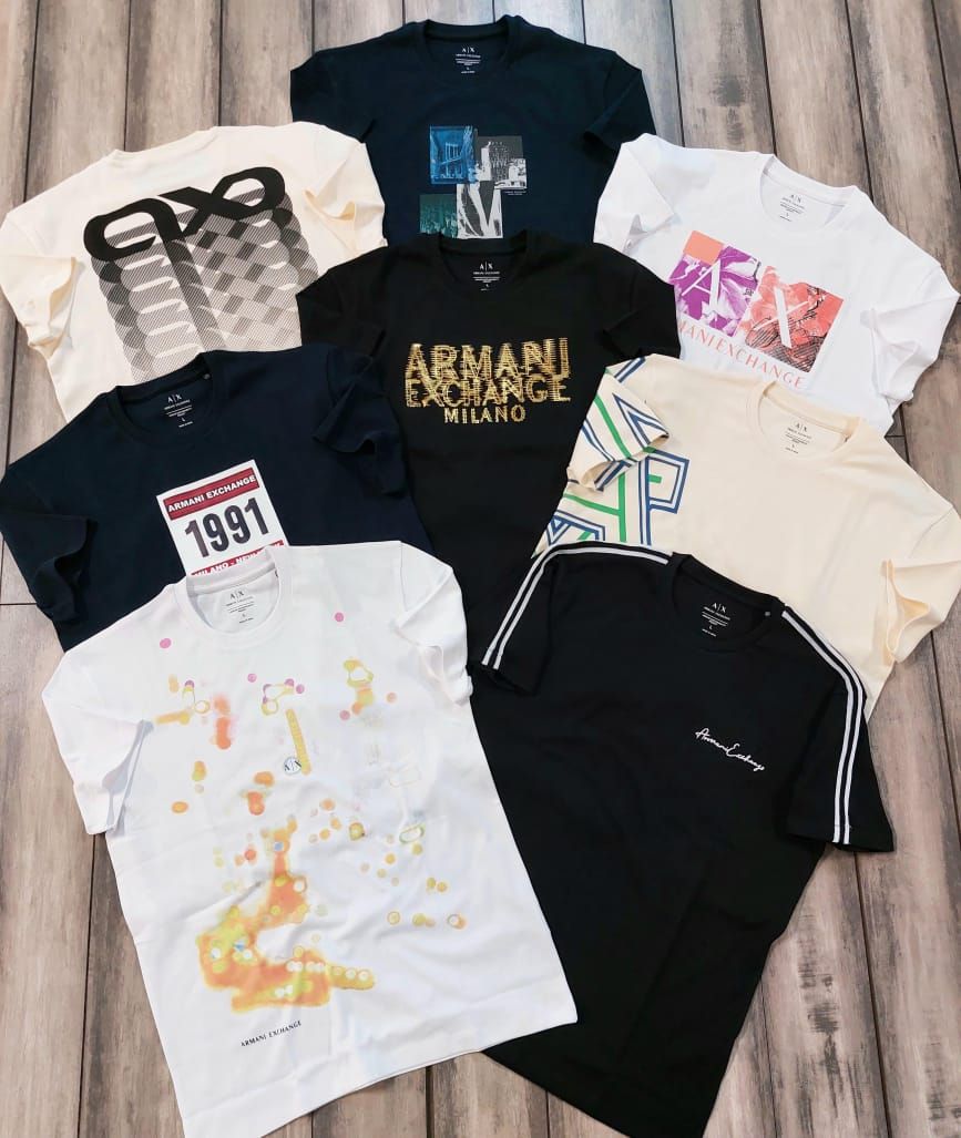 Armani Exchange Premium Round Neck Half Sleeve Men&#39;s T-Shirts - 68 Pc