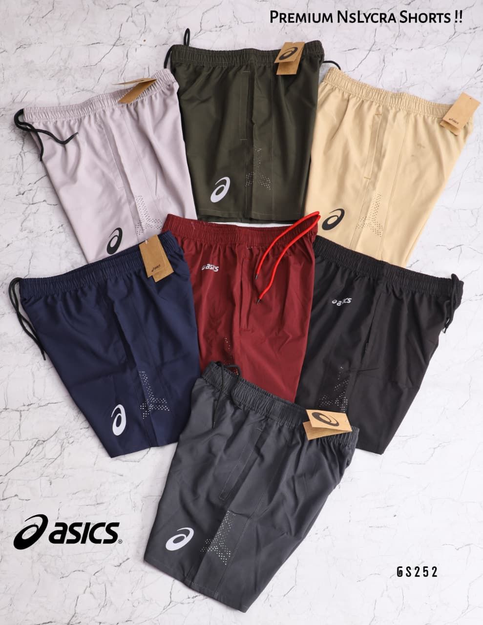 ​Asics Premium Quality Ns Lycra Men's Sports Shorts - 46 Pc