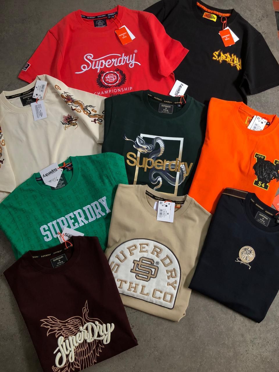 ​Superdry Premium Quality Cotton Crew Neck  Half Sleeve Men’s T-Shirt - 75 Pc