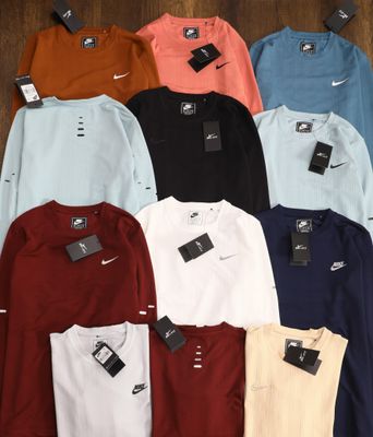 Nike Premium Quality Lycra Round Neck Full Sleeve Men's T-shirt - 43 Pc