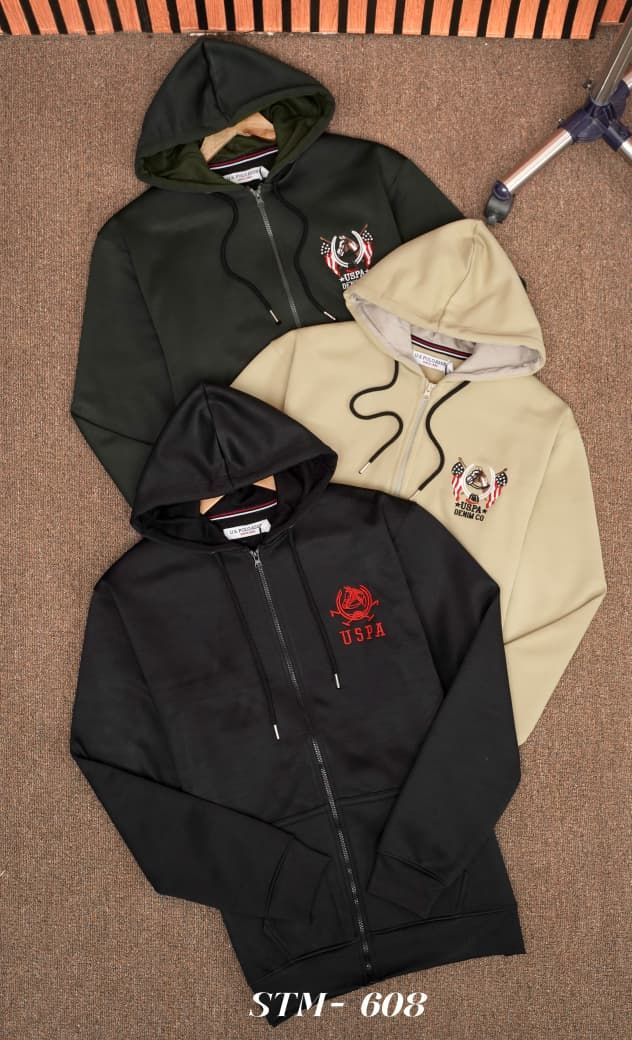 Us Polo Assn. Premium Quality Full Sleeve Men's Zipper Hoodies - 26 Pc