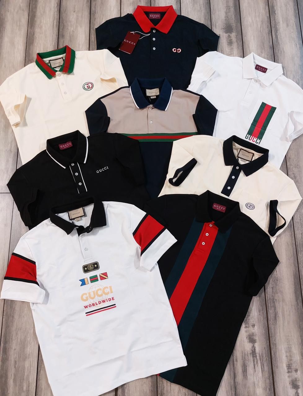 Gucci Premium Quality Collar Neck Half Sleeve Men&#39;s Polo T-shirt - 60 Pc