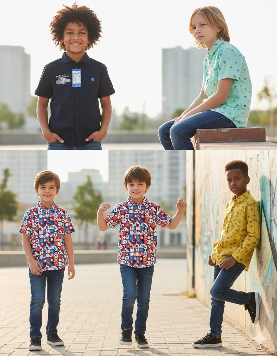 Now Brand Original Premium Quality Cotton Kids Shirts - 100 Pc