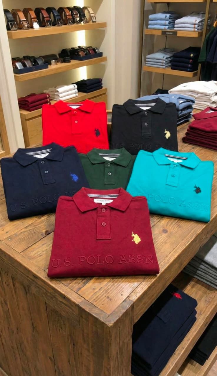 Us Polo Premium Quality Cotton Collar Neck Half Sleeve Men&#39;s Polo T-shirt - 40 Pc