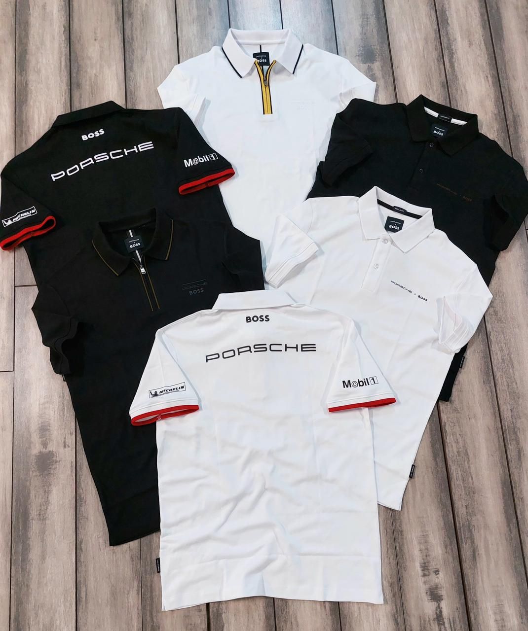 ​Boss Porsche Premium Quality Collar Neck Half Sleeve Men&#39;s T-shirt - 52 Pc