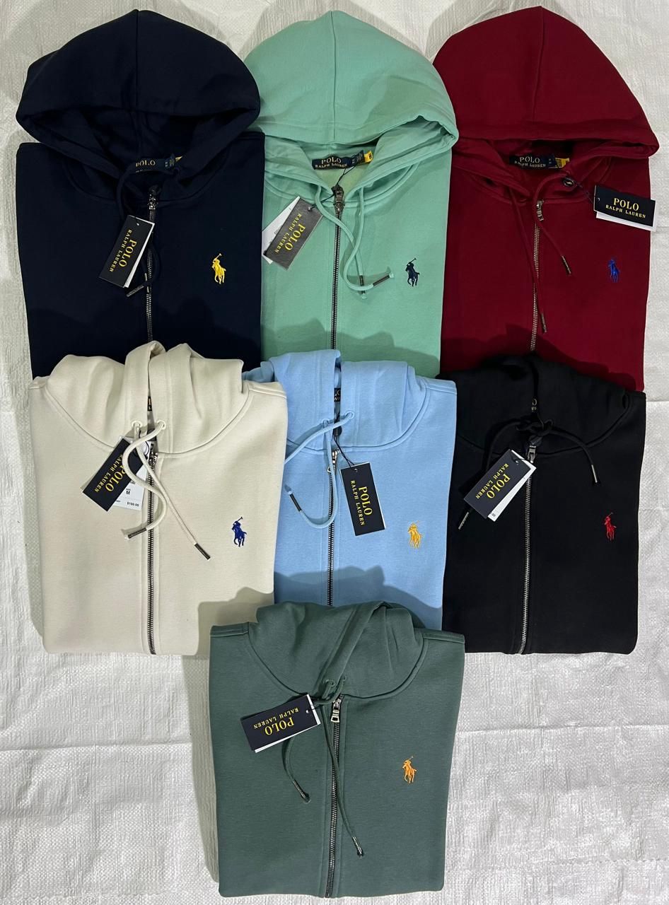 Ralph lauren Premium Quality Full Sleeve Men&#39;s Winter Zipper Fleece Hoodies - 52 Pc