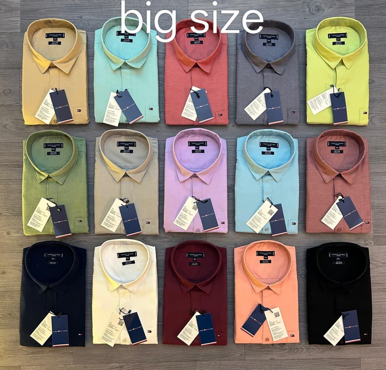 Tommy Hilfiger Premium Quality Oxford Fabric Collar Neck Full Sleeve Men&#39;s Shirt - 64 Pc