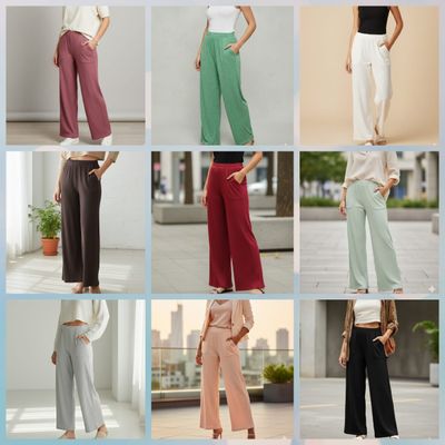 Avaasa Premium Quality Free Size Women's Palszzos with Pocket - 60 Pc