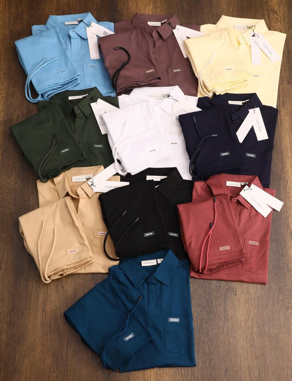 Calvin Klein Premium Quality Cotton Collar Neck Half Sleeve &amp; Short Men&#39;s Top &amp; Bottom Set - 43 Set