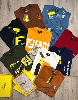 Fendi Premium Quality Cotton Drop Shoulder Crew Neck Half Sleeve Men's T-shirt - 42 Pc