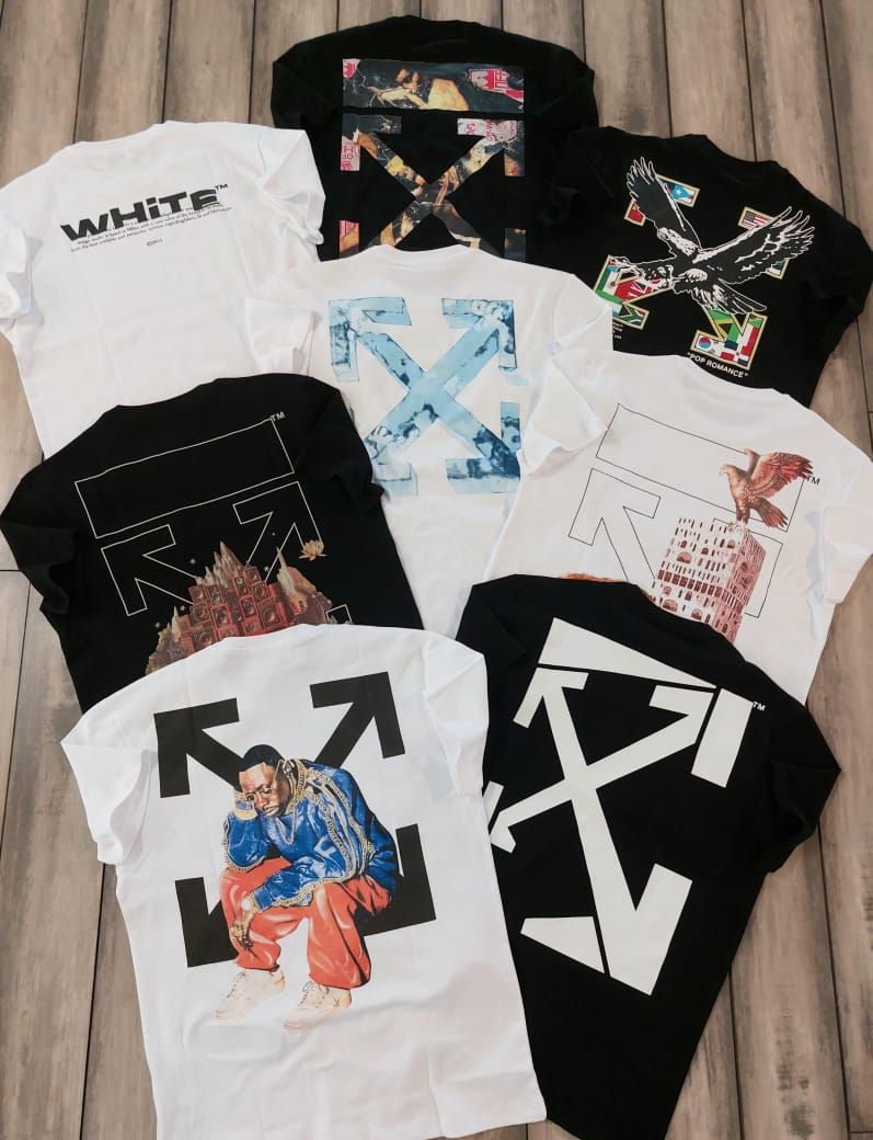 Off White Premium Quality Round Neck Half Sleeve Men&#39;s T-Shirts - 68 Pc