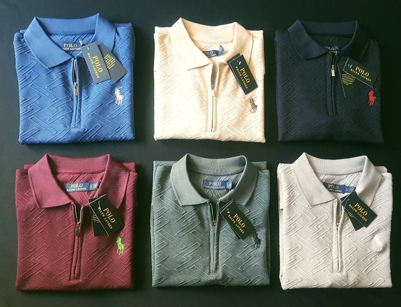 Ralph Lauren Premium Quality Lycra Collar Neck Half Sleeve Men&#39;s T-shirt - 54 Pc