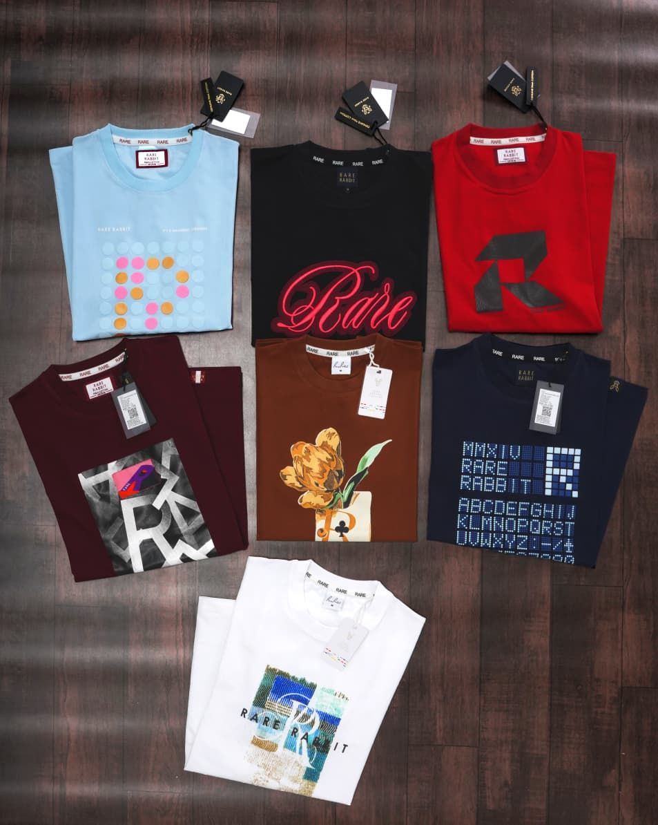 Rare Rabbit Premium Quality Lycra Round Neck Half Sleeve Men&#39;s T-shirt - 51 Pc