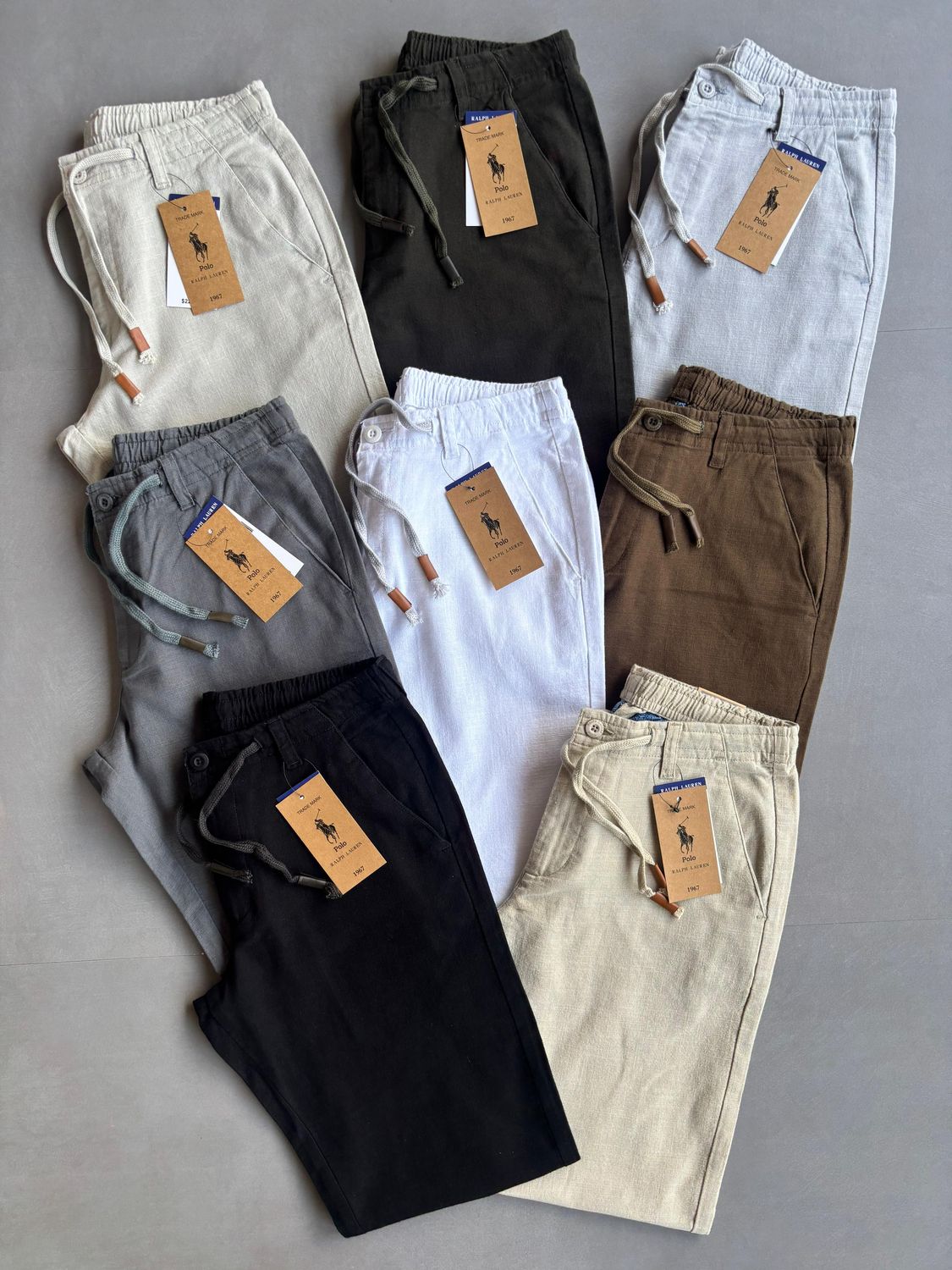Ralph Lauren Premium Quality Comfortable and relaxed With elastic waist Men&#39;s Linen trousers - 62 Pc.