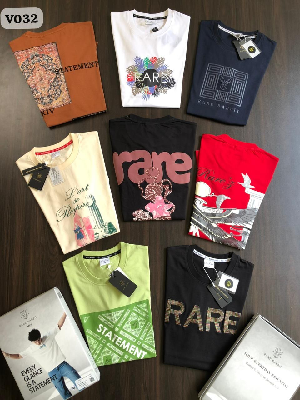 Rare Rabbit Premium Quality Cotton Crew Neck Half Sleeve Men&#39;s T-shirt - 37 Pc