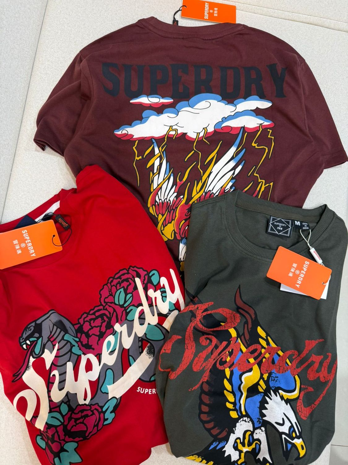 Superdry Premium Quality Cotton Lycra crew Neck Half Sleeve Men&#39;s T-shirt - 73 Pc