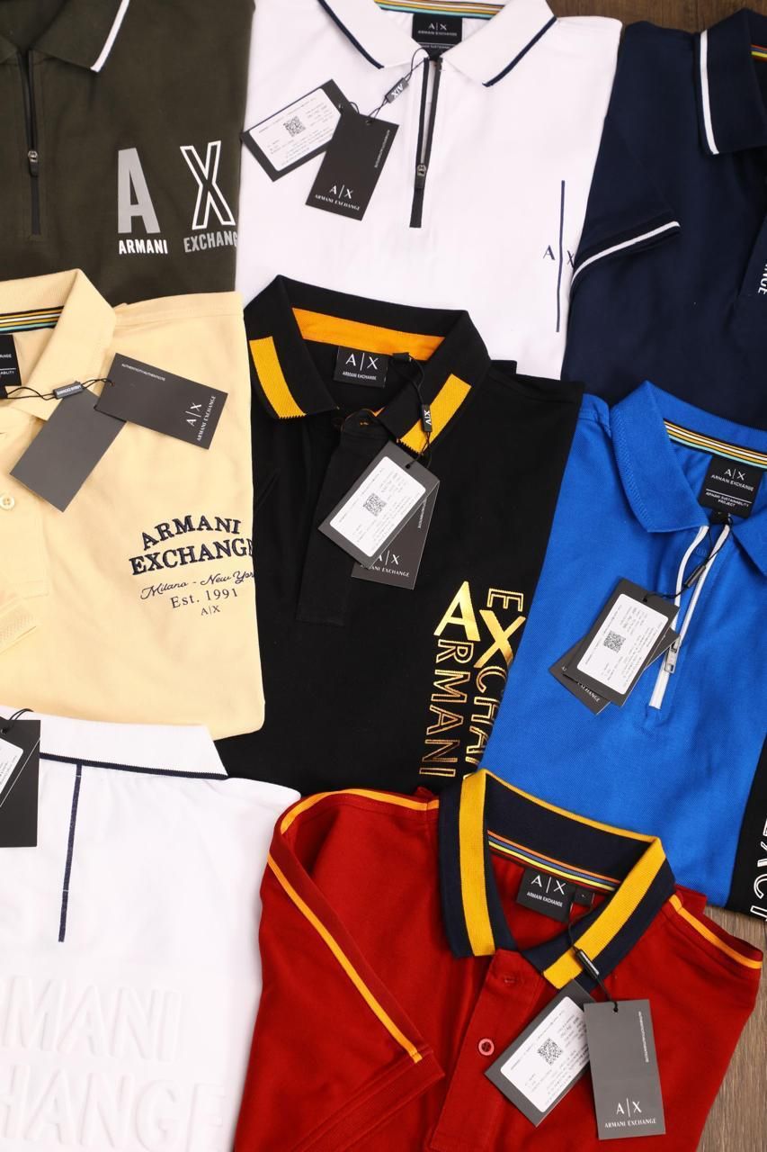 Armani Premium Quality Cotton Collar Neck Half Sleeve Men&#39;s Casual Polo T-shirt - 42 Pc