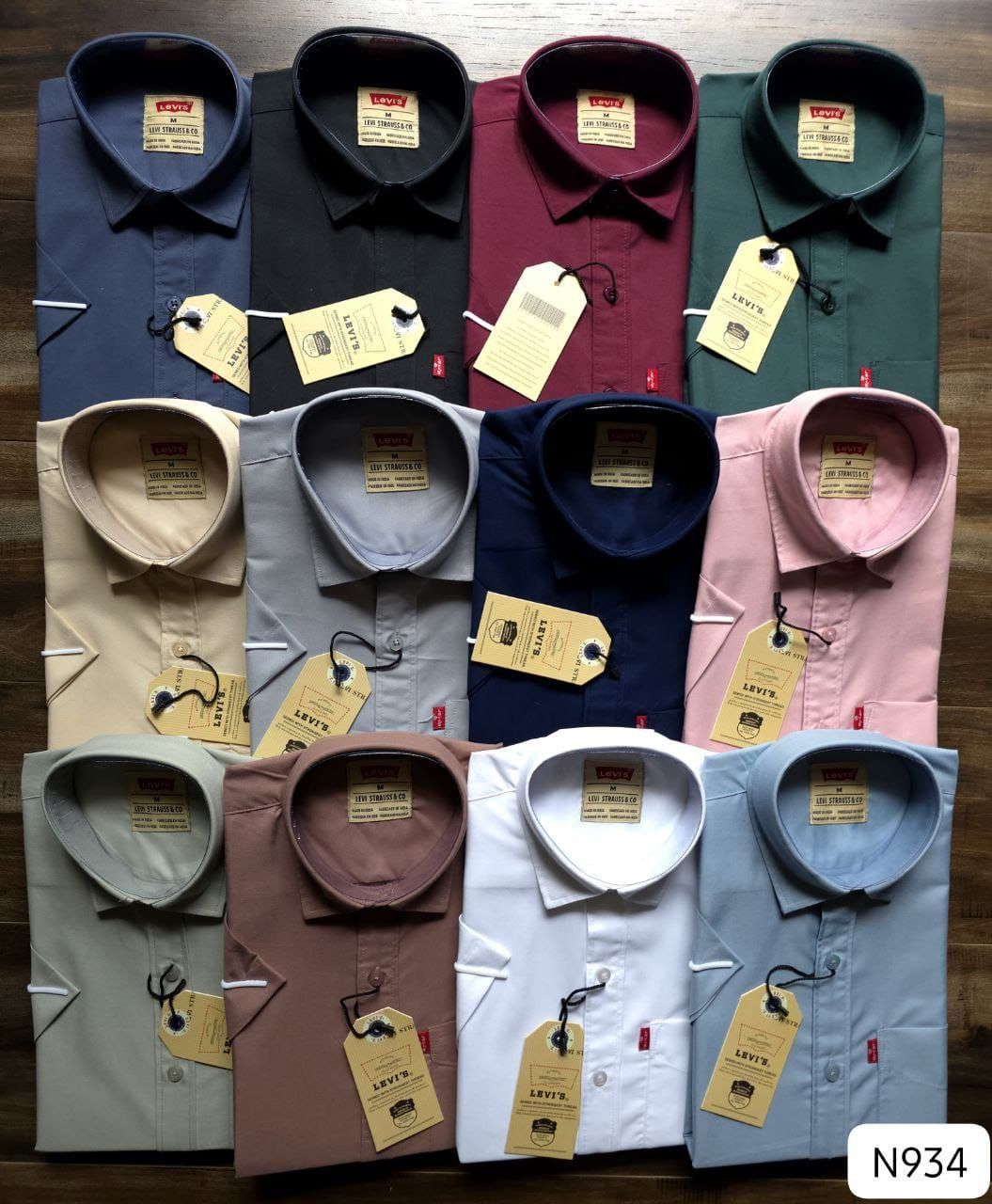 Levis Premium Quality Cotton Collar Neck Half Sleeve Men&#39;s T-shirt - 51 Pc