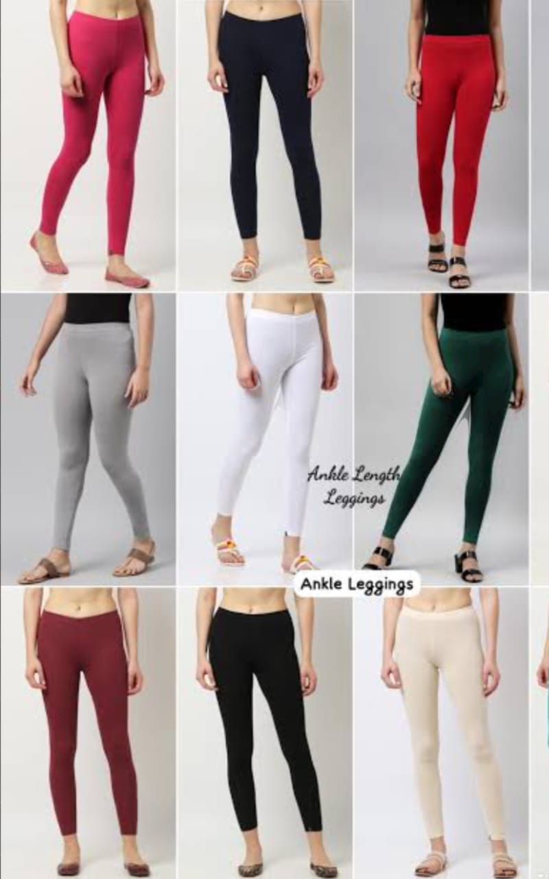 Go Colours Premium Quality Cotton Lycra Full Length Ladies Leggins - 80 Pc