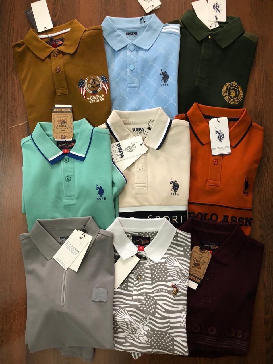 Us Polo Assn Premium Quality Lycra Collar Neck Half Sleeve Men's T-shirt - 75 Pc