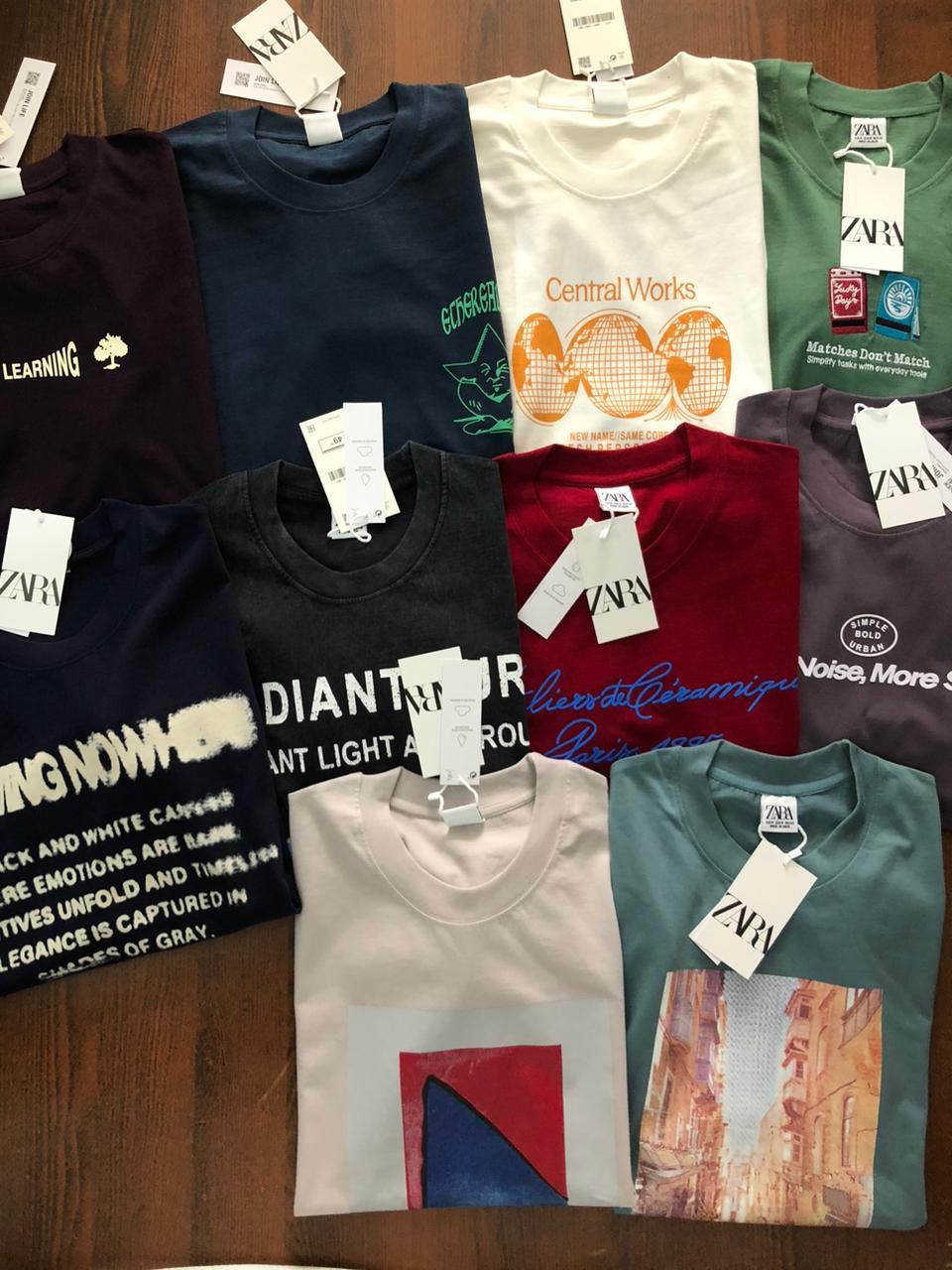 ​Zara Premium Quality Lycra Crew Neck Drop Shoulder Men's T-shirt - 82 Pc