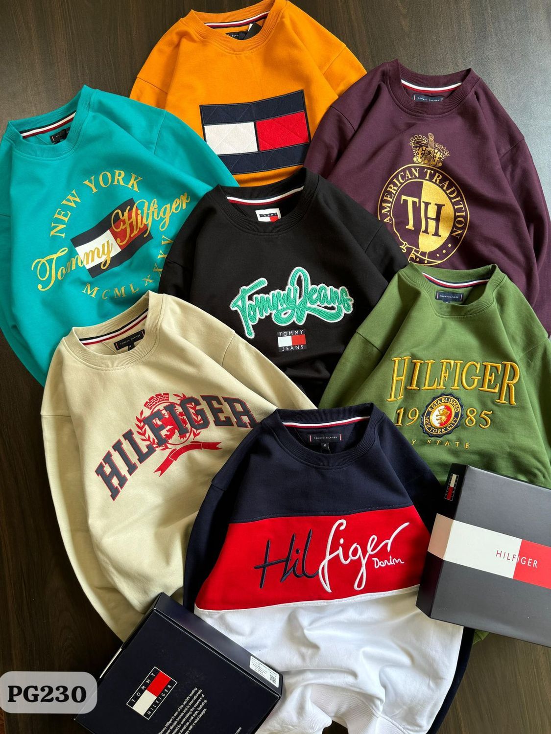 Tommy Hilfiger Premium Quality Cotton Round Neck Full Sleeve Men's Sweatshirt - 62 Pc