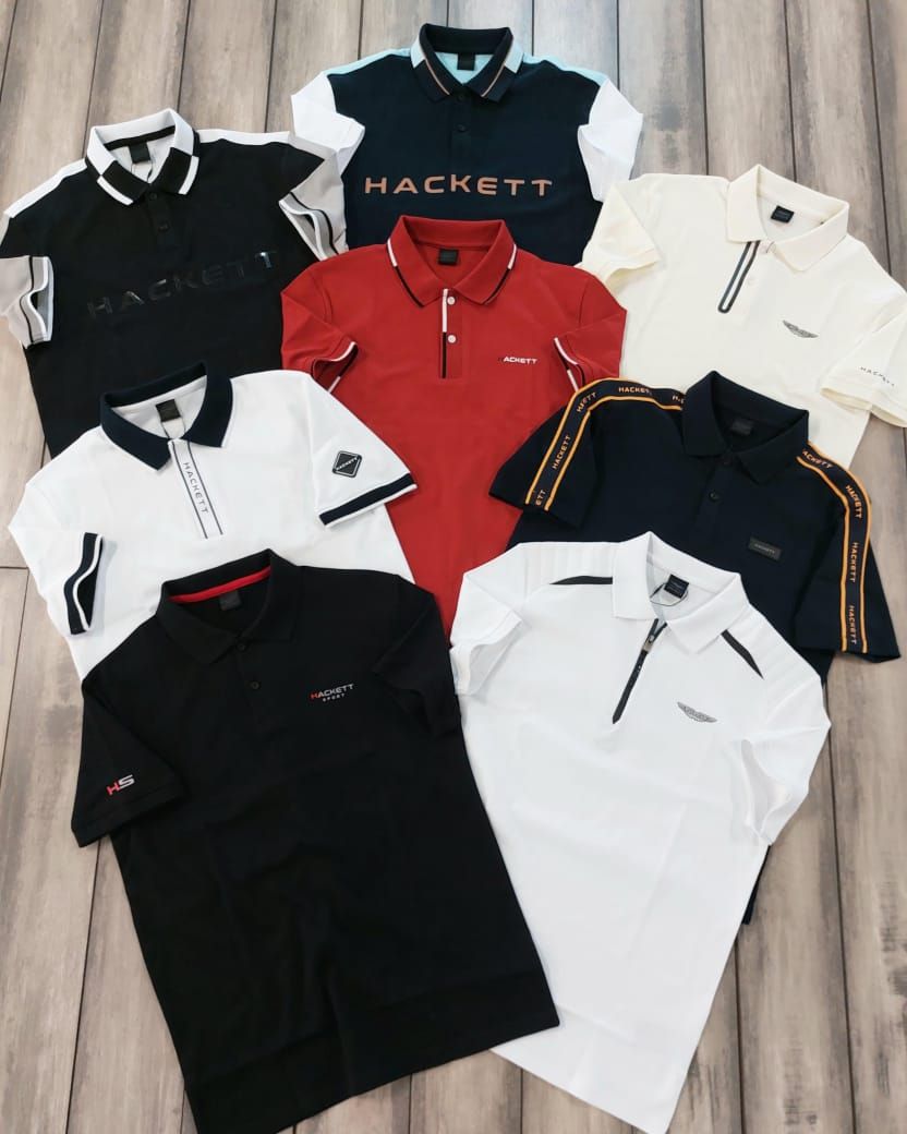 Hackett Premium Quality Collar Neck Half Sleeve Men's T-shirt - 68 Pc