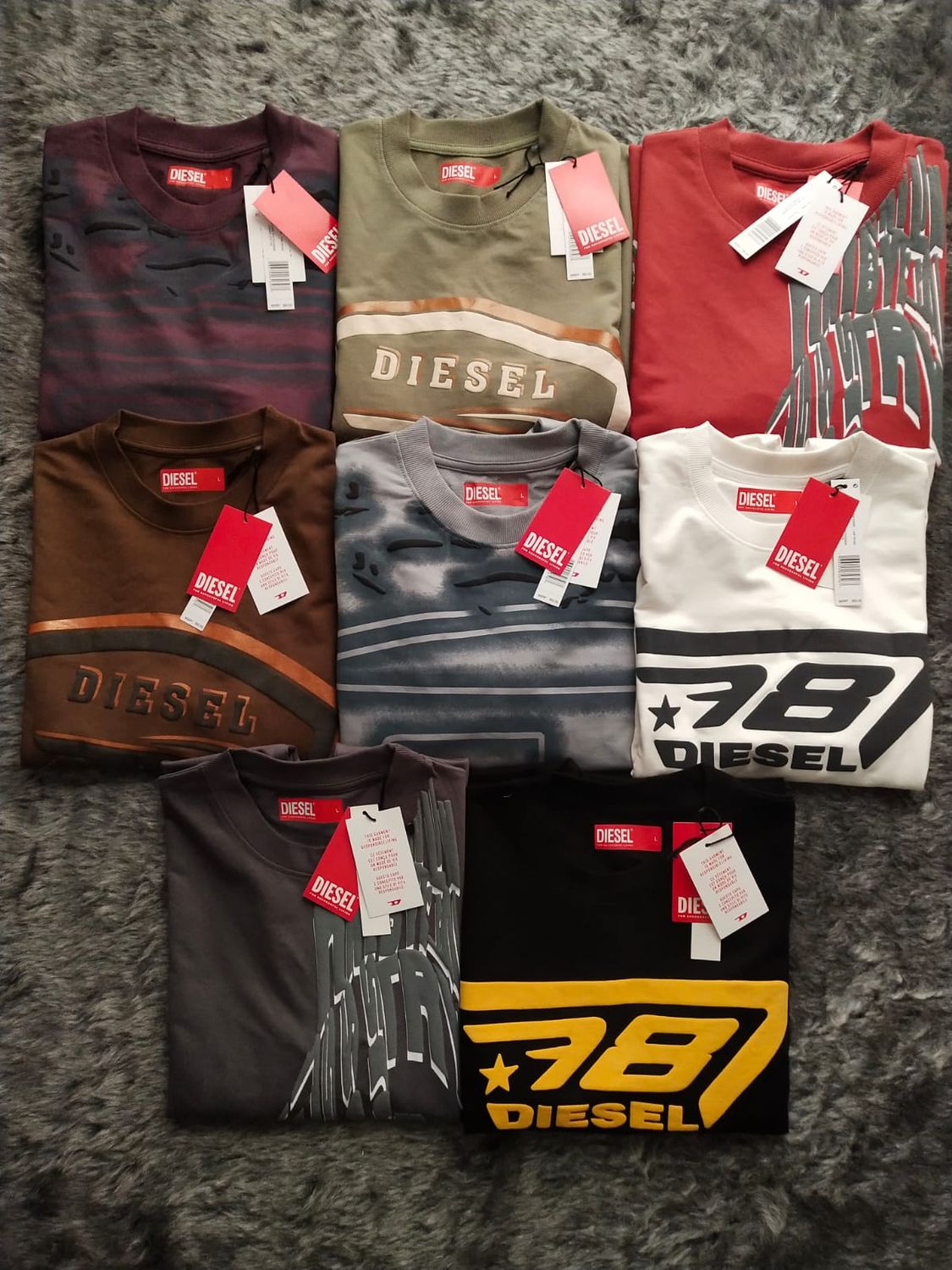 Diesel Premium Quality Oversized Dropshoulder Pure Cotton Round Neck Half Sleeve Men's T-Shirt - 35 Pc