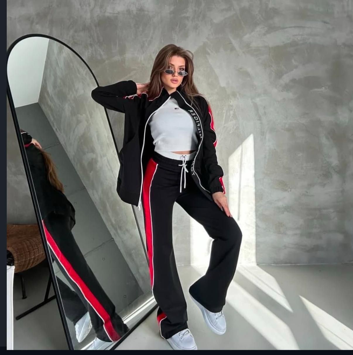 ​Tommy Hilfiger Premium Quality Cotton Women's Zipper Tracksuit - 12 Set