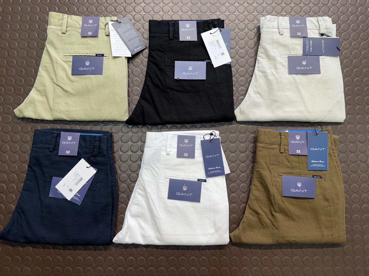 Gant Premium Quality Cotton Lenin Lycra Slim Fit Men's Trousers - 55 Pc