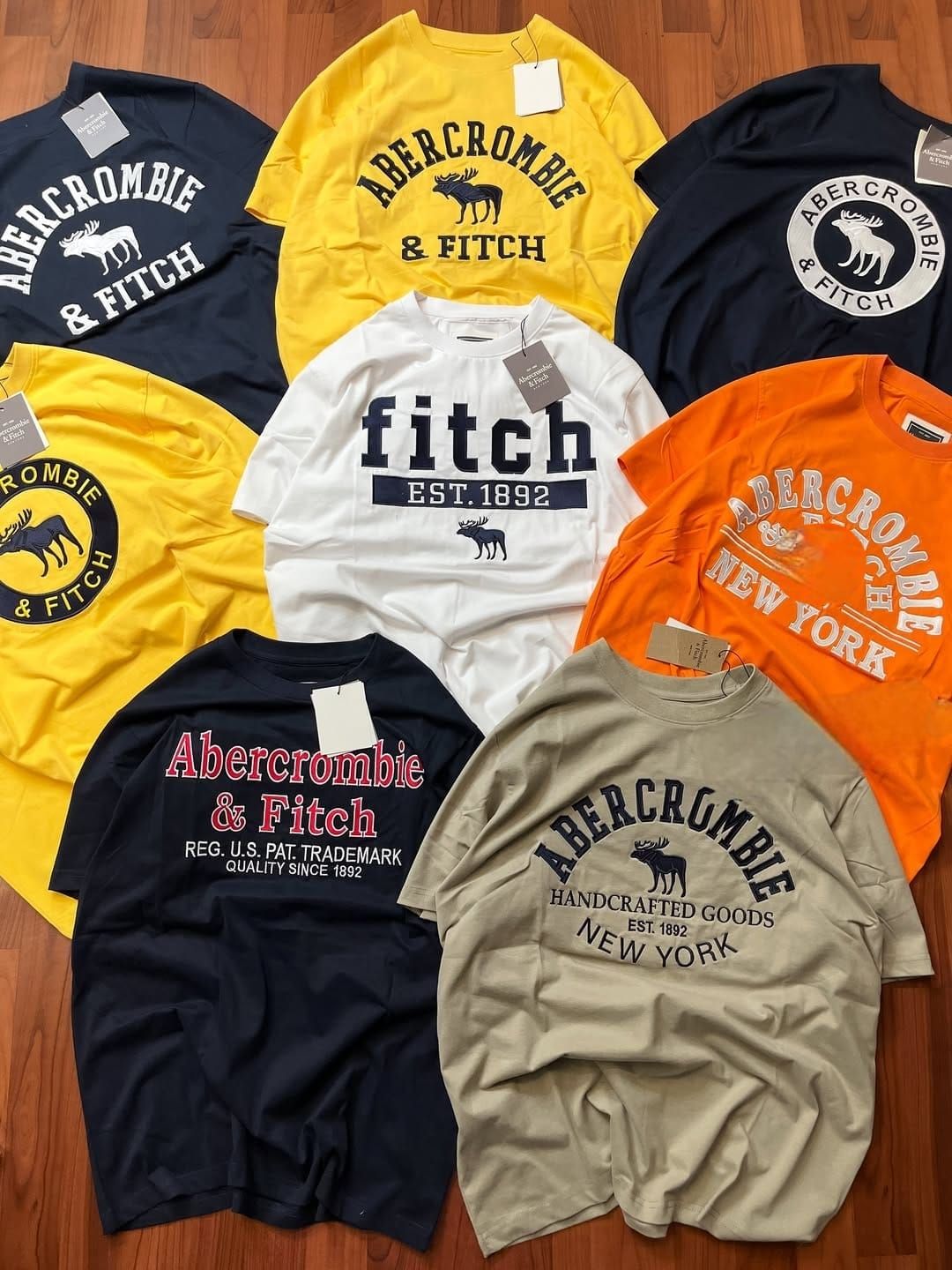 Abercrombie &amp; Fitch Premium Quality Cotton Round Neck Half Sleeve Men's T-shirt - 36 Pc