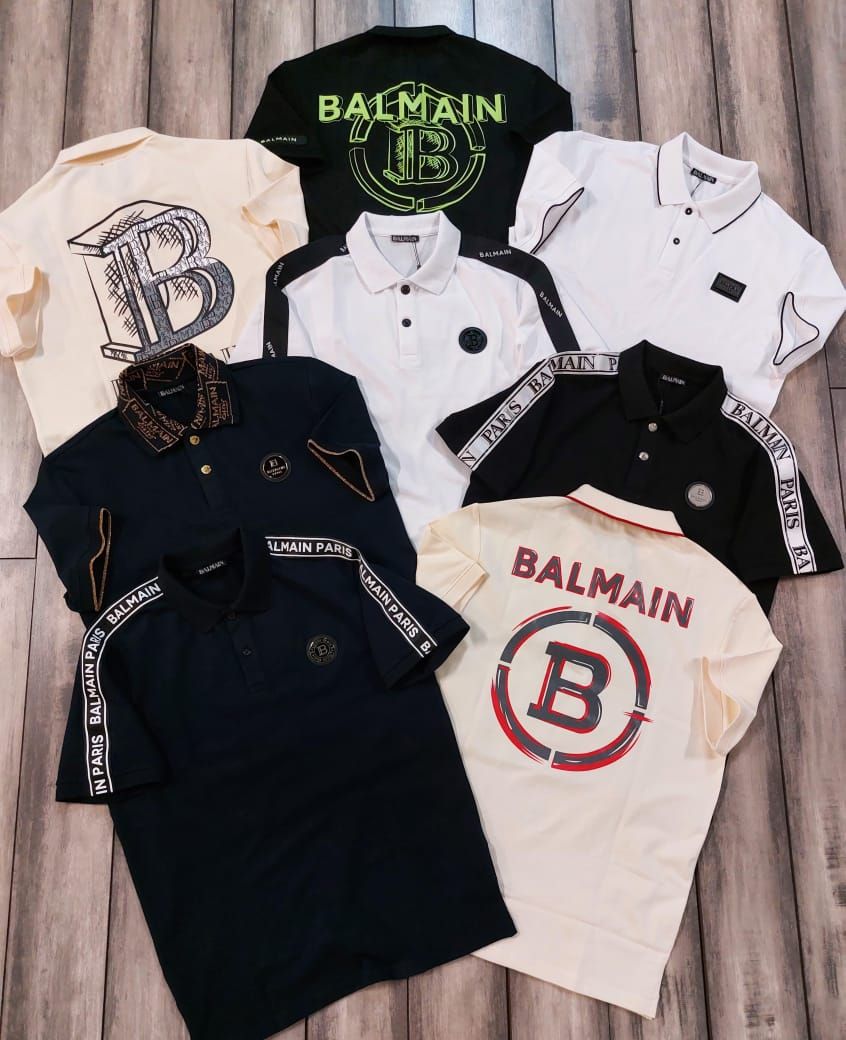 Balmain Premium Quality Collar Neck Half Sleeve Men's Polo T-shirt - 60 Pc