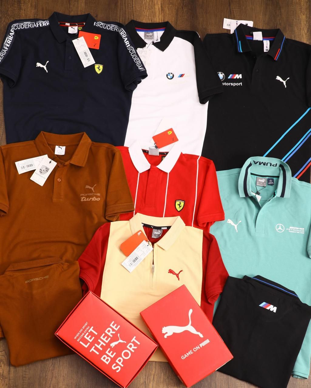 Puma Premium Quality Cotton Collar Neck Half Sleeve Men's Casual Polo T-shirt - 46 Pc