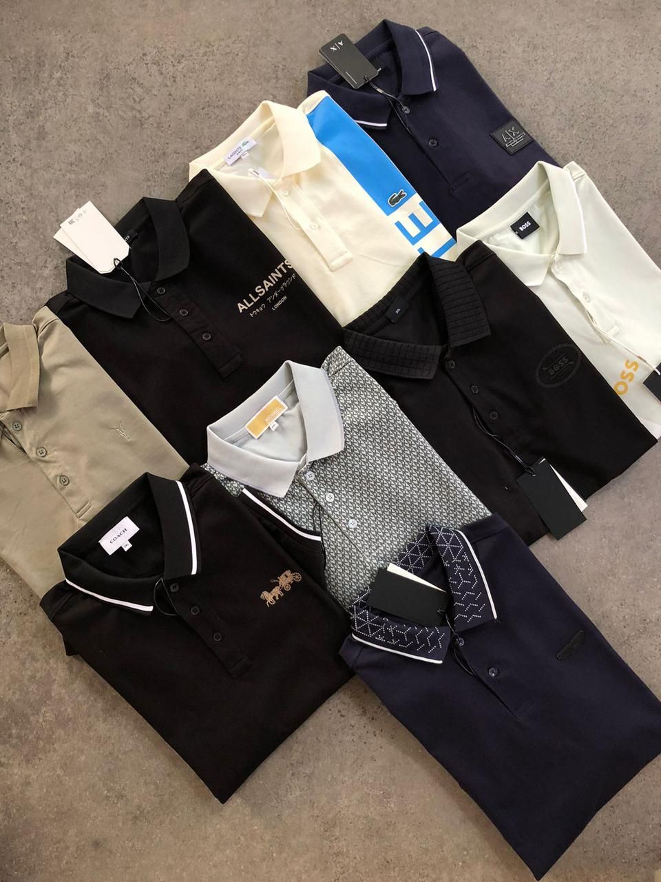 ​Multy Branded (Big sizes) Premium Quality Collar Neck Half Sleeve Men's T-shirt - 34 Pc