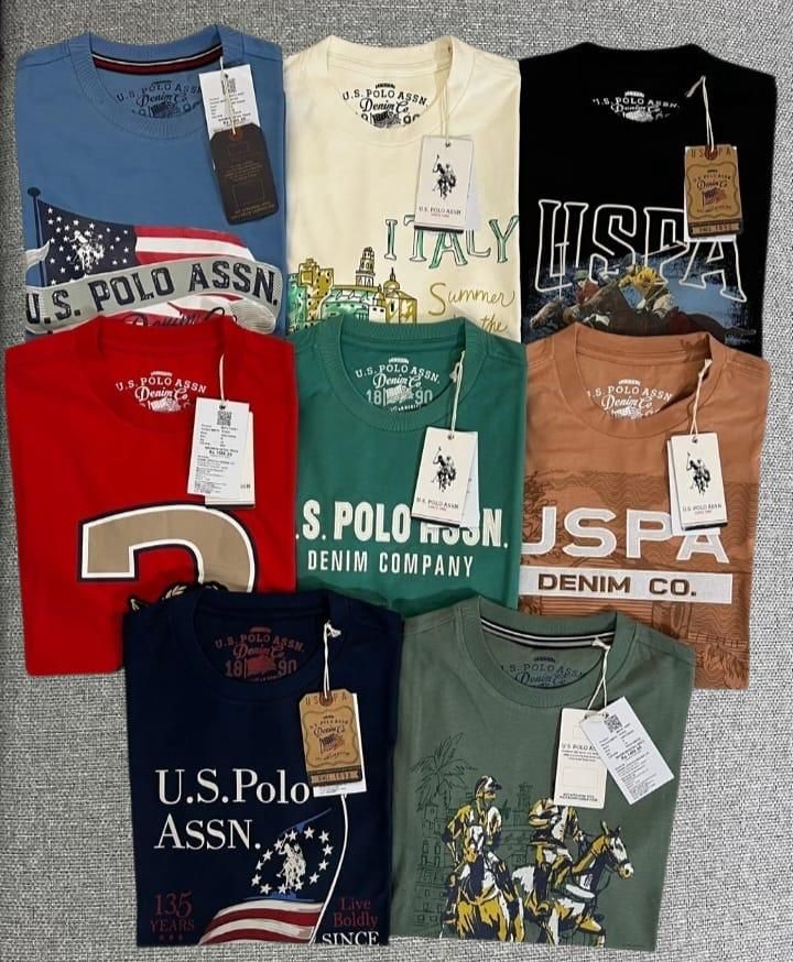 Us Polo Assn. Premium Quality Cotton Round Neck Half Sleeve Men's T-shirt - 42 Pc