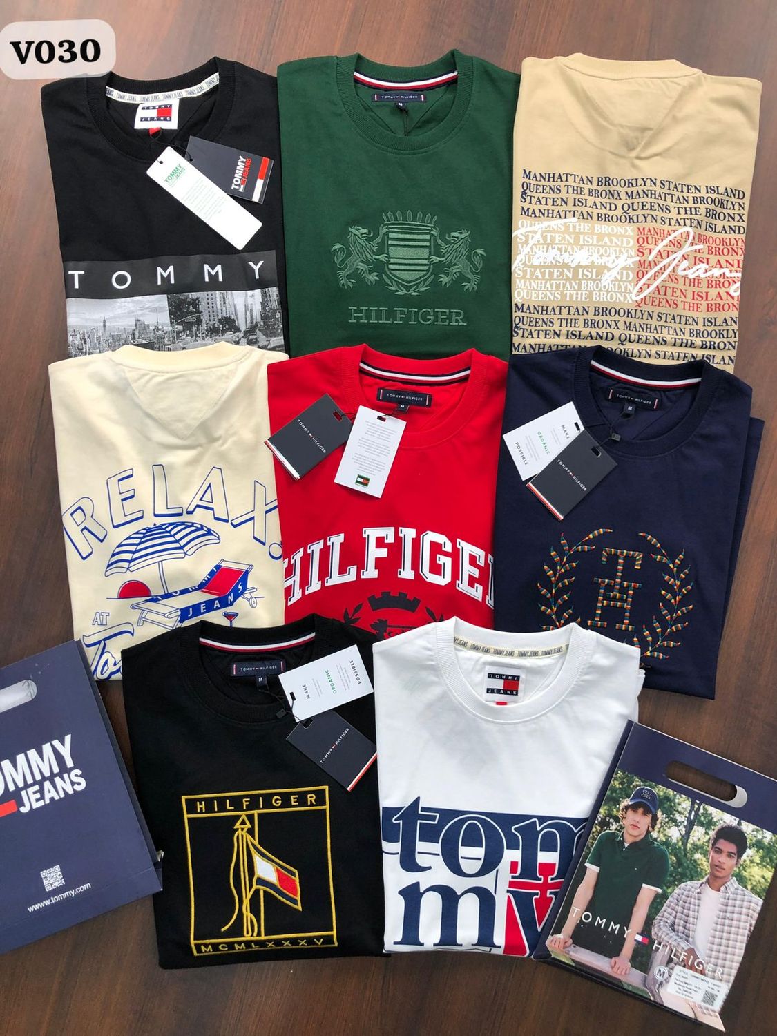Tommy Hilfiger Premium Quality Cotton Crew Neck Half Sleeve Men's T-shirt - 70 Pc