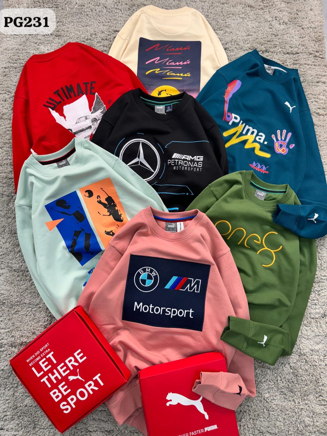 Puma Premium Quality Cotton Round Neck Full Sleeve Man's Pullovers - 64 Pc