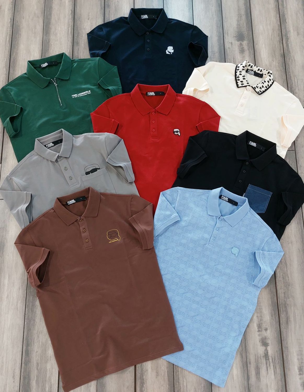 Karl Lagerfeld Premium Quality Collar Neck Half Sleeve Men’s Polo T-Shirts - 60 Pc