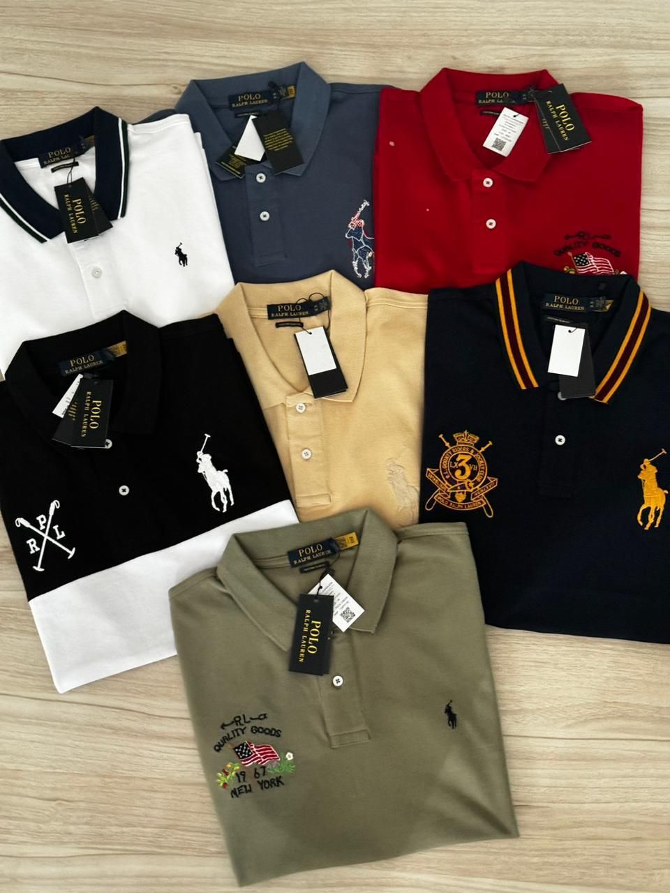 Ralph Lauren Premium Quality Collar Neck Half Sleeve Men's Polo T-shirt - 52 Pc