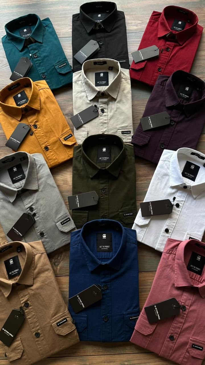 G Star Raw Elite Quality Double Pocket Collar Neck Full Sleeve Men's Shirt - 51 Pc