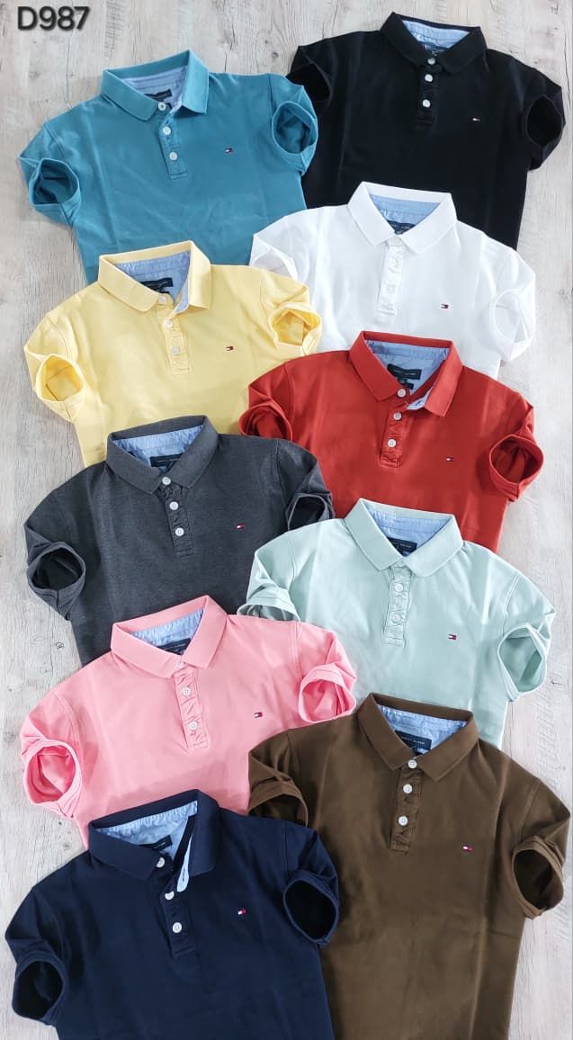 Tommy Premium Quality Cotton Collar Neck Half Sleeve Men's T-shirt - 42 Pc