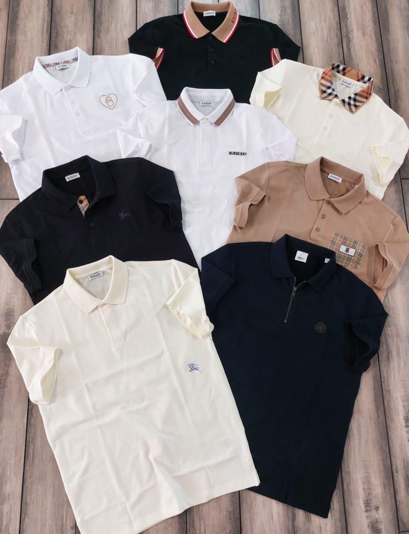 Burberry Premium Quality Collar Neck Half Sleeve Men’s Polo T-Shirts - 60 Pc