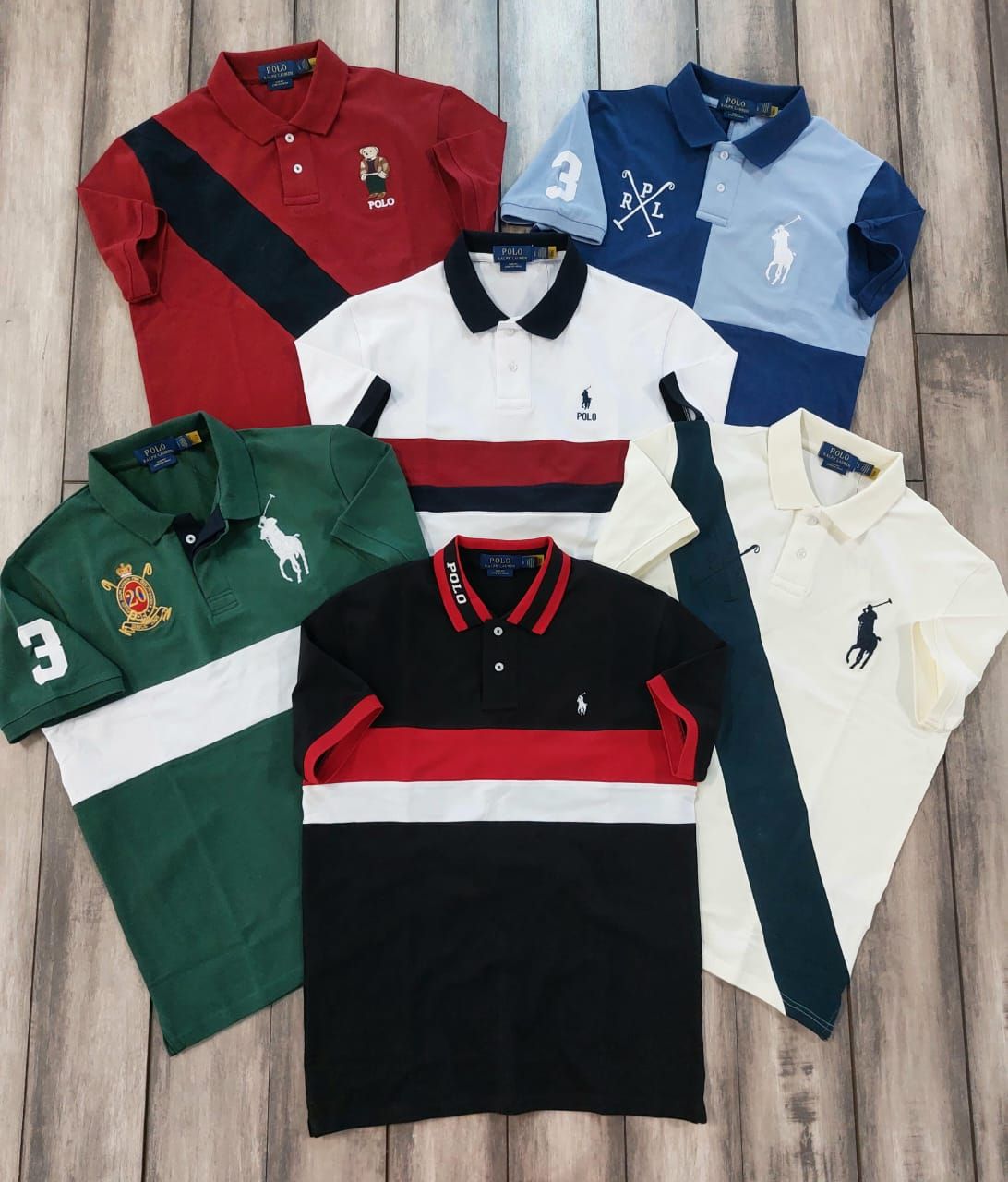 Ralph Lauren Premium Quality Lycra Pique Polo Collar Neck Half Sleeve Men's T-shirt - 46 Pc