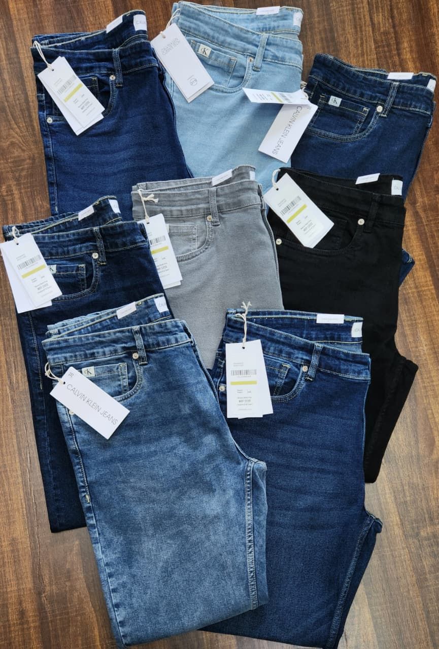 Calvin Klein (Big Size) Premium Quality Twill Lycra Men's Denim Pants - 56 Pc