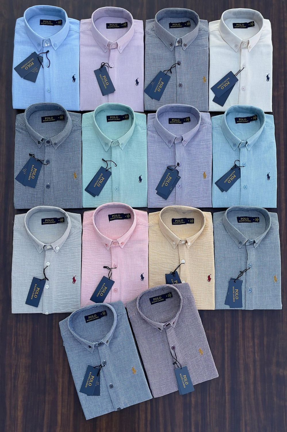 Ralph Lauren Premium Quality Dyed Linen Checks Collar Neck Full Sleeve Men's Shirt - 75 Pc