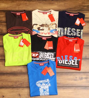 Diesel Premium Quality Cotton Round Neck Half Sleeve Men's T-shirt - 60 Pc